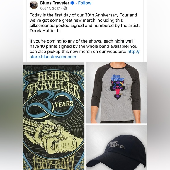 💎RARE💎🆕BLUES TRAVELER 30th Anniversary Tour T-Shirt, Size Unisex Small - Picture 9 of 9